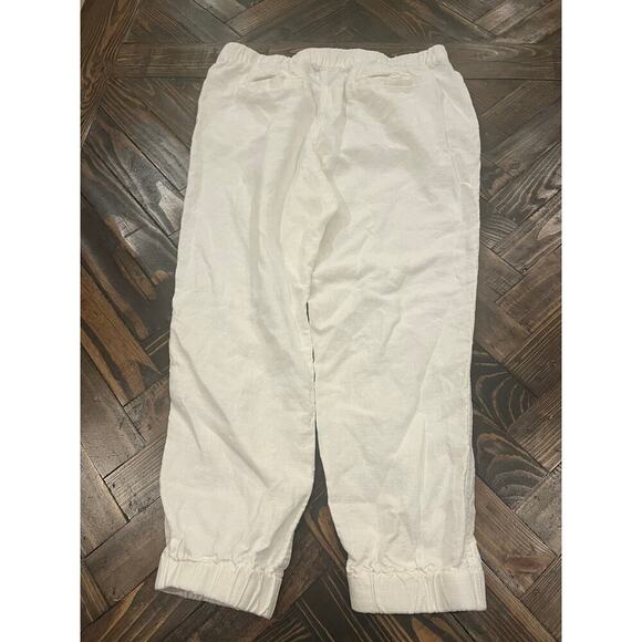 J Crew White Linen Blend Pants Women 10 Summer Spring Beach Cruise Vacation Trip - Picture 4 of 10